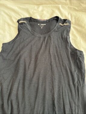 Four laps Men’s Black Performance Tank with Subtle Hem Print